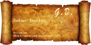 Geher Dorisz névjegykártya